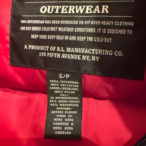 Ralph Lauren Polo Jeans Gray Vest with Red Lining Small New Down Filling - Picture 4 of 4